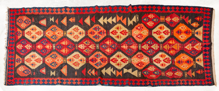 Vintage Reversible Suzani Kilim – Sanandaj, 40 Years Old